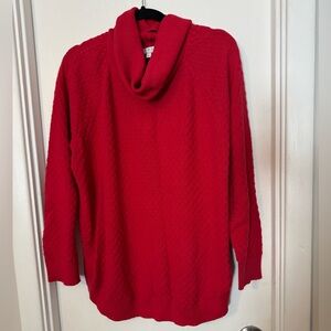 Chaus Vibrant Red Cowl Neck Sweater size XL